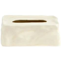 Boîte à mouchoirs en dolomite effet froissé 24x15xH9cm (2 modèles)