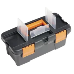 Boîte à outils en plastique noir et jaune 25x10xH13cm