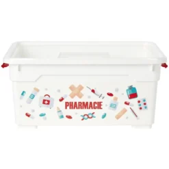 Boîte à pharmacie blanche et rouge