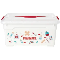Boîte à pharmacie blanche et rouge