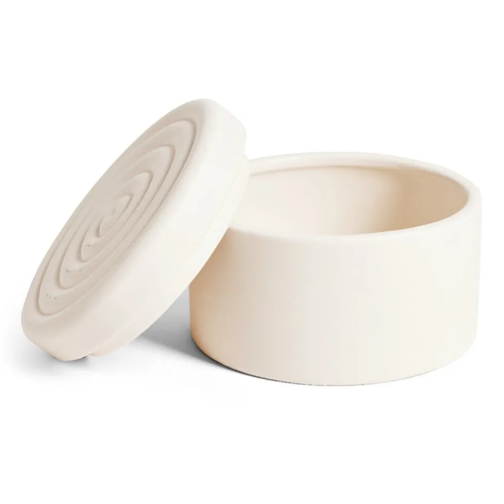 Boîte ronde céramique blanc Ø12cmxH8cm
