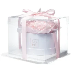 Boîte ronde déco roses artificielles ø16xH10.5 cm
