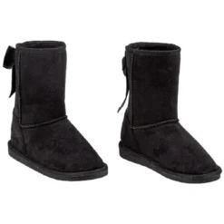 Botte pour enfant fourrée avec un noeud noir brodé à l'arrière T32/33