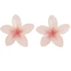 Boucles d'oreilles acrylique fleur de tiaré rose Ø2,5cm