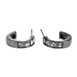 Boucles d'oreilles femme pierre en verre transparent et métal Ø1,5cm (3 modèles)