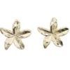 Boucles d'oreilles fleur de tiaré zinc doré Ø3cm