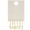 Boucles d'oreilles 3 paires marin zinc doré L3,5cm