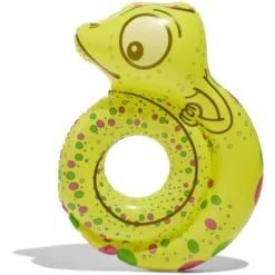 Bouée caméléon vert et rose 105x80cm