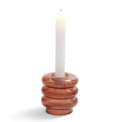 Bougeoir anneau marron Ø9xH8,5cm