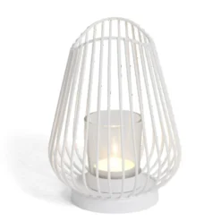 Bougeoir blanc Ø12xH17,5cm