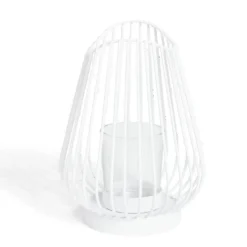Bougeoir blanc Ø12xH17,5cm