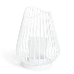 Bougeoir blanc Ø12xH17,5cm