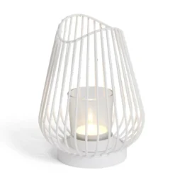Bougeoir blanc Ø12xH17,5cm