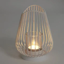 Bougeoir blanc Ø12xH17,5cm