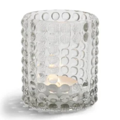 Bougeoir bubble gris Ø7,8cm
