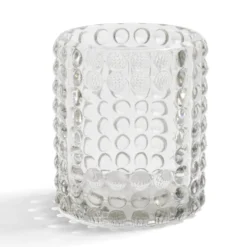 Bougeoir bubble gris Ø7,8cm