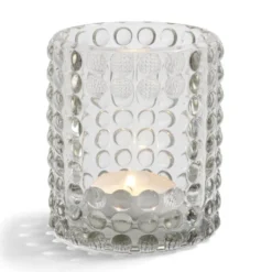 Bougeoir bubble gris Ø7,8cm
