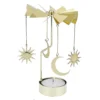 Bougeoir carrousel doré Ø8xH17cm