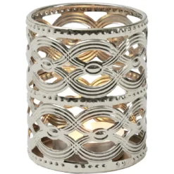 Bougeoir métal ajouré H.6,5 cm