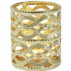 Bougeoir métal ajouré H.6,5 cm