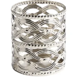 Bougeoir métal ajouré H.6,5 cm