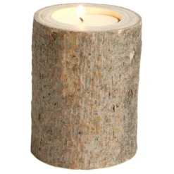 Bougeoir rondin de bois Ø6xH8cm