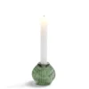 Bougeoir rond verre vert Ø7,5xH7,5cm