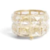 Bougeoir à strass Ø8,5cm verre et métal argenté