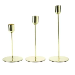 Bougeoir sur pied x3 métal 3 tailles H14,5/17,5/21,5cm (2 modèles)