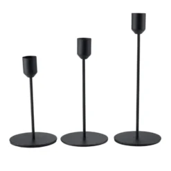 Bougeoir sur pied x3 métal 3 tailles H14,5/17,5/21,5cm (2 modèles)