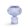 Bougeoir verre bleu Ø7,5xH9cm