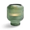 Bougeoir verre double usage vert Ø7xH8,5cm
