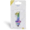 Bougie anniversaire chiffre 1 iridescent