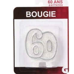 Bougie anniversaire chiffre 60