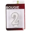 Bougie anniversaire chiffre 2