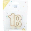 Bougie anniversaire chiffre 18 doré pailleté