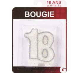Bougie anniversaire chiffre 18