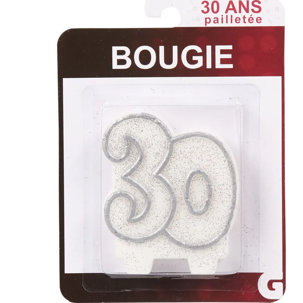 Bougie anniversaire chiffre 30