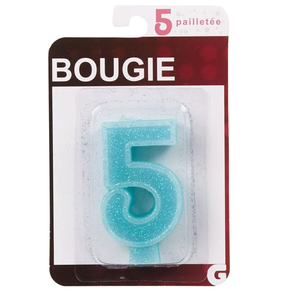 Bougie anniversaire chiffre 5