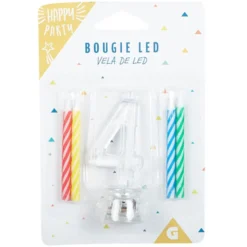 Bougie anniversaire lumineuse à led chiffre 4