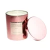 Bougie avec couvercle pot métallisé rose gold senteur pain d'épices 25H