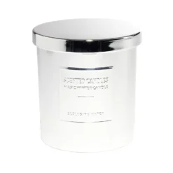 Bougie avec couvercle pot métallisé gris senteur fleur d'oranger 25H