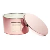 Bougie avec couvercle pot métallisé rose gold senteur pain d'épices 30H