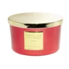 Bougie avec couvercle pot métallisé rouge et doré senteur fruits rouges 30H