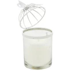 Bougie cage à oiseau blanc