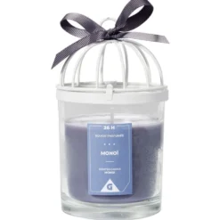 Bougie cage à oiseau bleue senteur monoï 36H