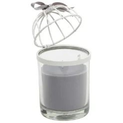 Bougie cage à oiseau gris
