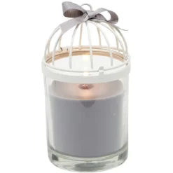 Bougie cage à oiseau gris
