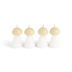 Bougie champignon blanc et jaune 6H x4