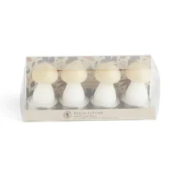 Bougie champignon blanc et jaune 6H x4